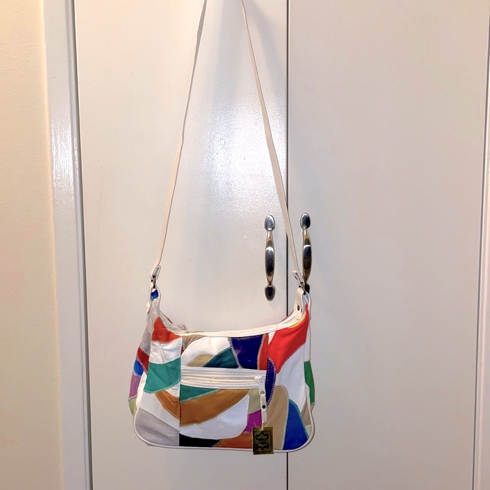 New Genuine leather patch work bag boho style crossbody